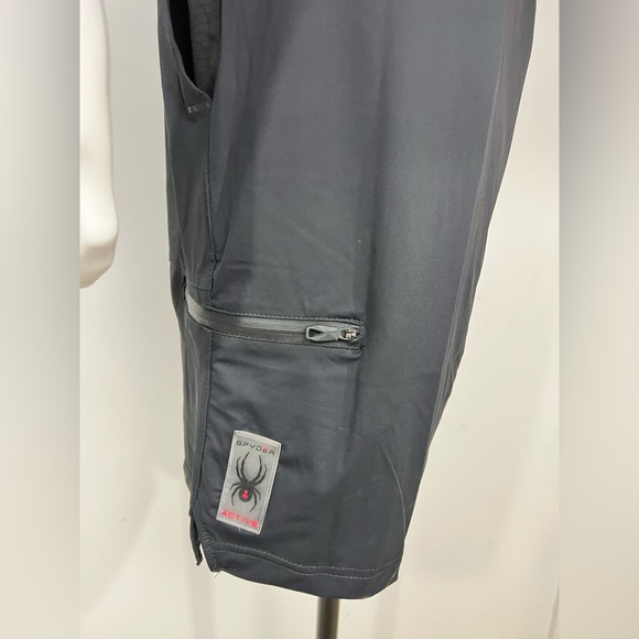 SPYDER MEN'S ACTIVE WEAR, BLACK , LARGE W/2 POCKETS & A SMALL ONE ABOVE THE LOGO - Picture 5 of 16